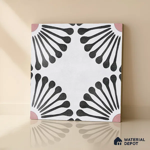 Floral Wall Tile TL 07245 Plana 4002 Granula 1 ft x 1 ft Ceramic Matte Finish - 9 mm  | 2 mm Spacer is Mandatory | Please Expect a Slight Variation of Pattern (Sample)